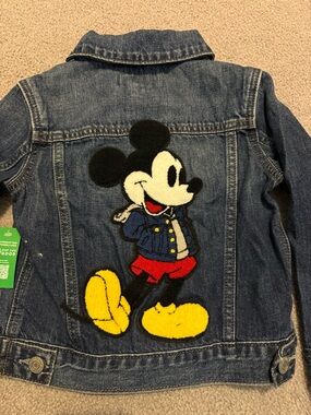 NWT GAP Kids Blue Denim Jacket with Mickey Patch